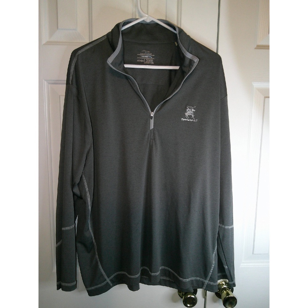 Page‎ & Tuttle Pullover Athletic Quarter Zip Long Sleeve Gray Mens XL